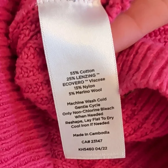 Talbots Bright Pink Ribbed Knit Sweater - Picture 8 of 9